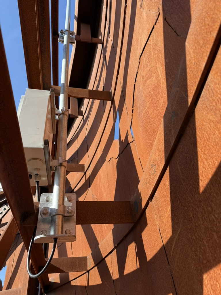 Detail of gateway on a steel structure