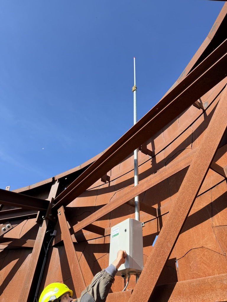 Gateway installed on an architectural steel structure